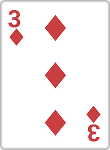 Playing card 3-03 three of diamonds