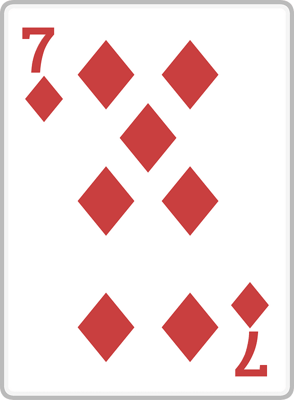 Playing card 3-07 seven of diamonds