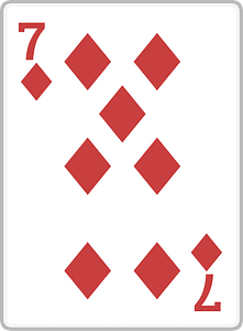 Playing card 3-07 seven of diamonds