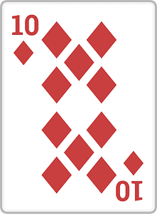 Playing card 3-10 ten of diamonds