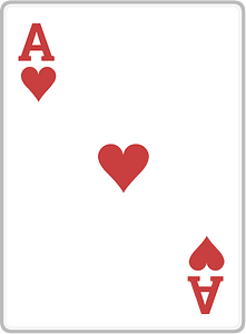 Playing card 4-01 ace of hearts