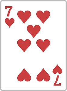 Playing card 4-07 seven of hearts