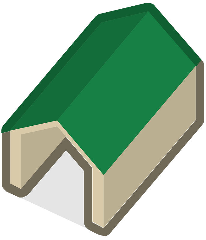 Green isometric building