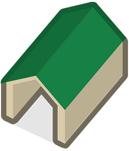 Green isometric building