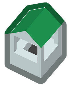 Green isometric building