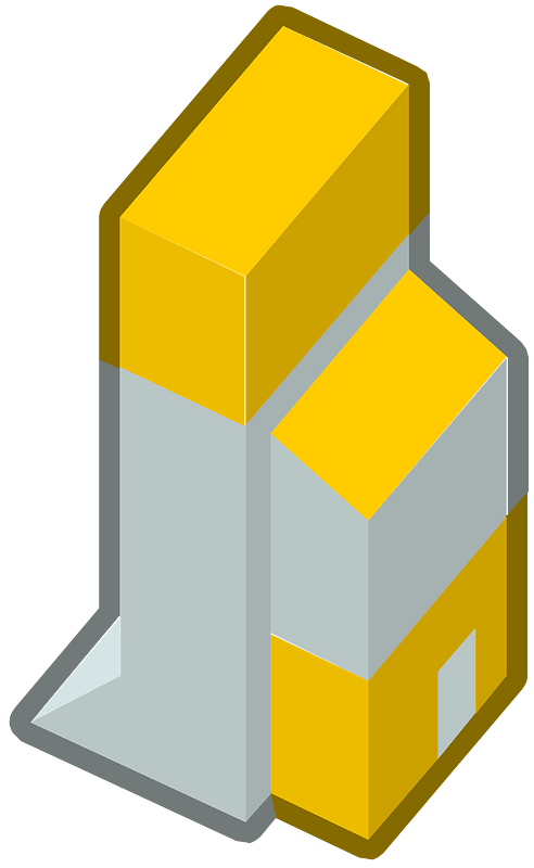 Yellow isometric building