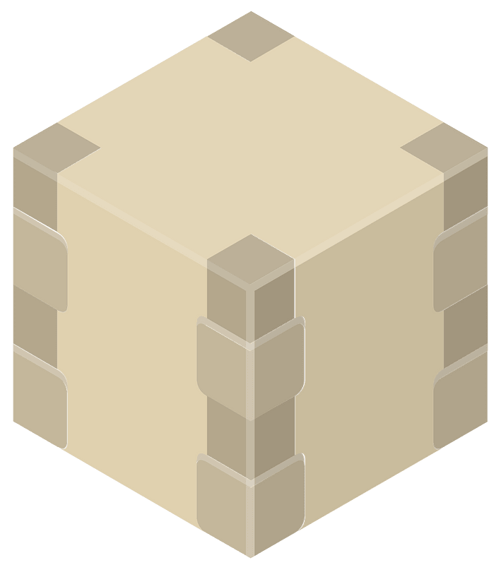 Beige isometric cube 05 bricks