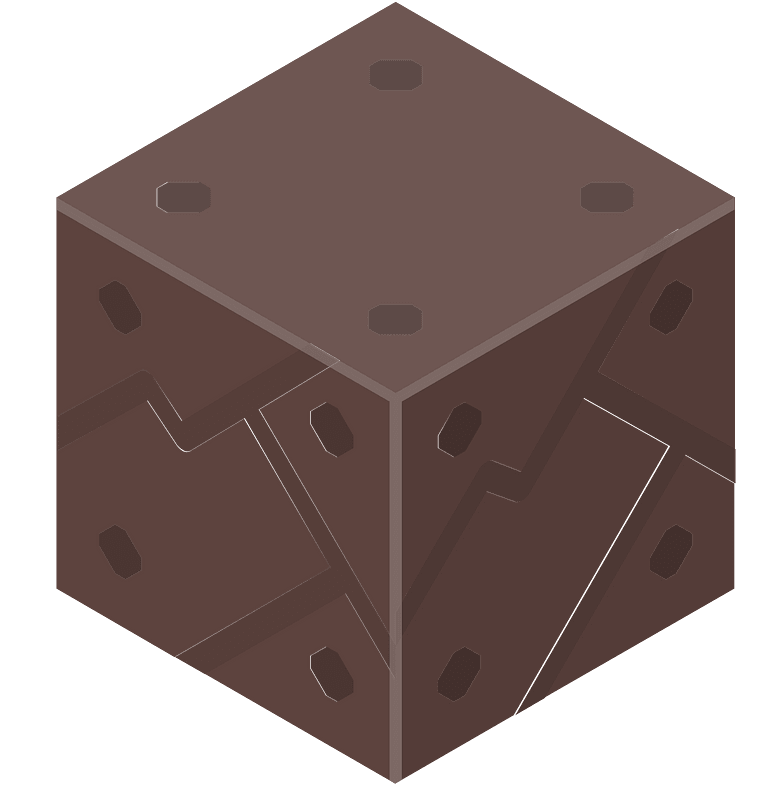 Brown isometric cube 26 dark