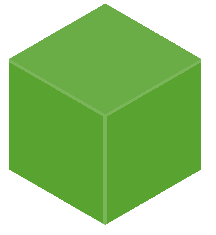 Green isometric cube