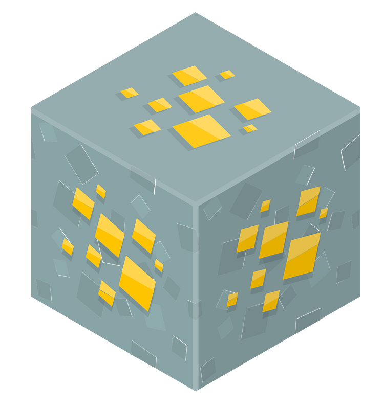 Yellow isometric cube