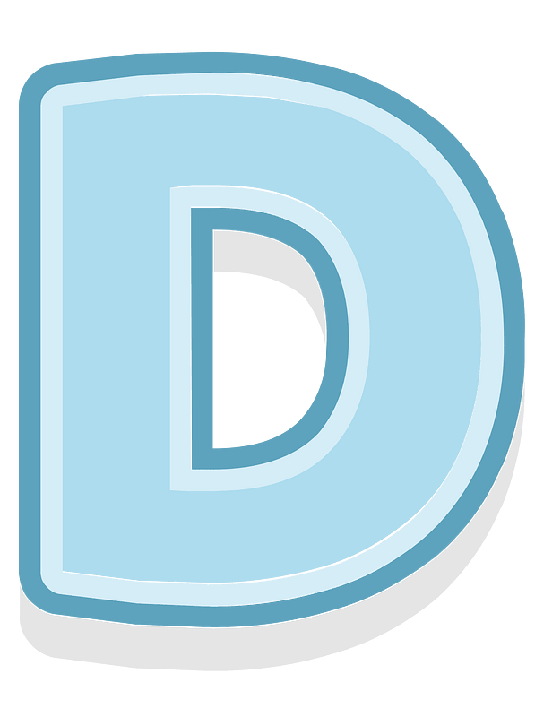 Blue letter d