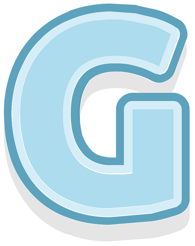 Blue letter g
