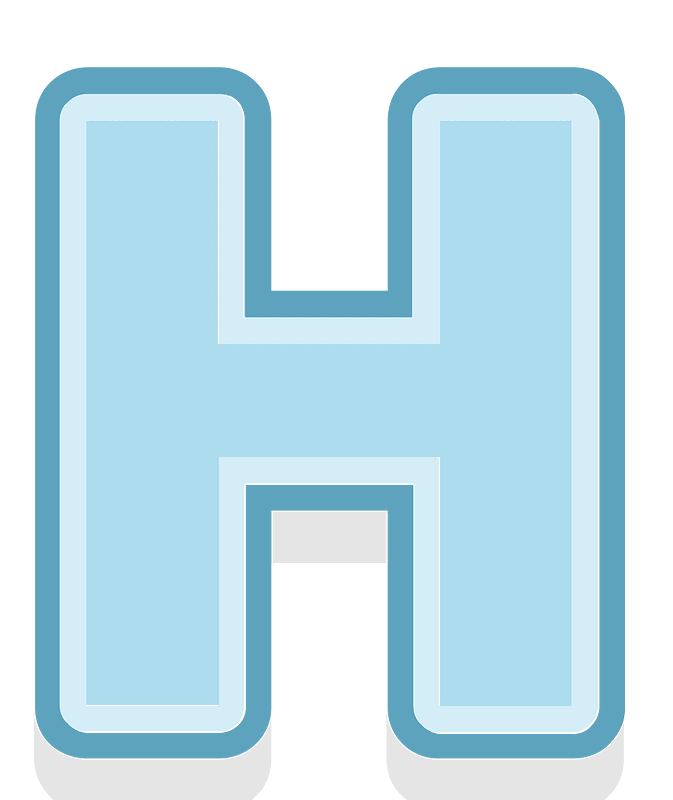 Blue letter h