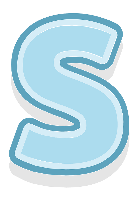 Blue letter s