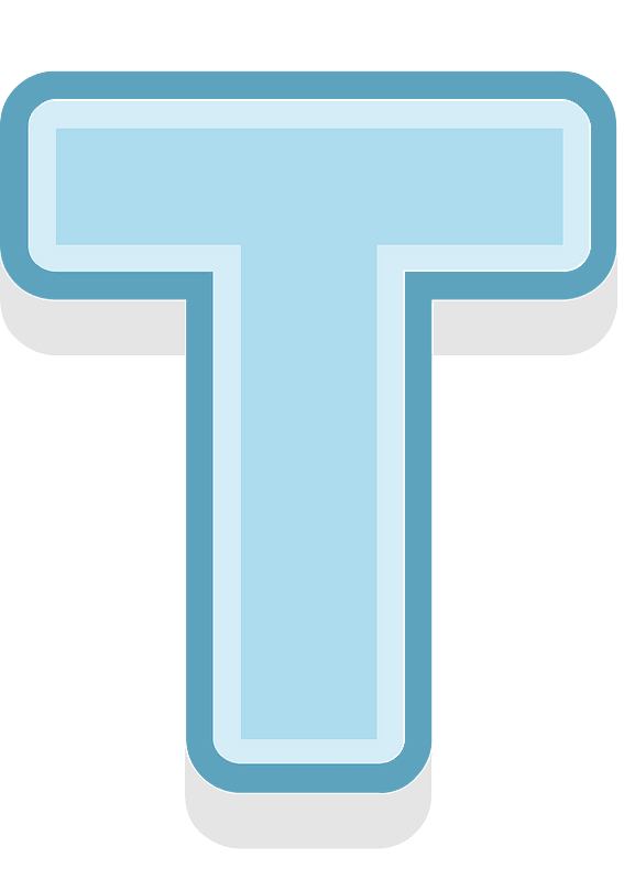 Blue letter t