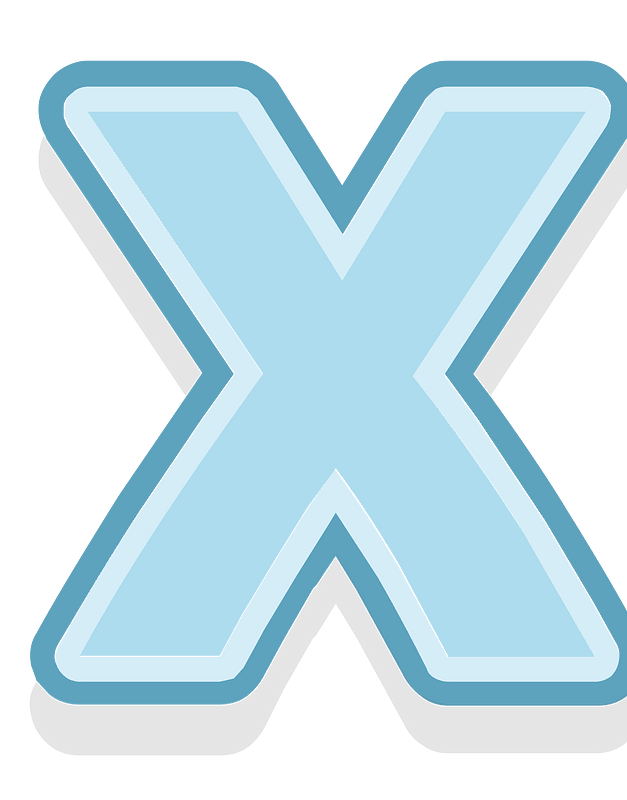 Blue letter x