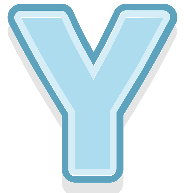 Blue letter y