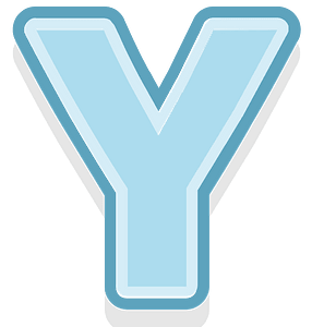 Blue letter y