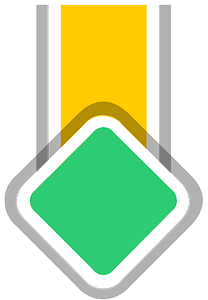 Yellow road green sign