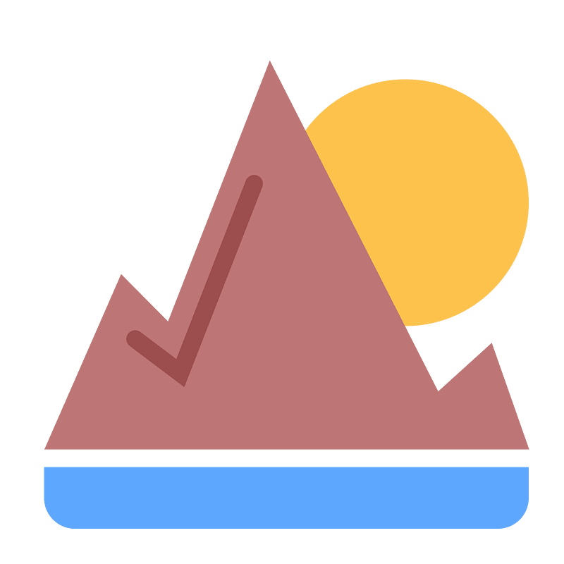 Mountain water sun