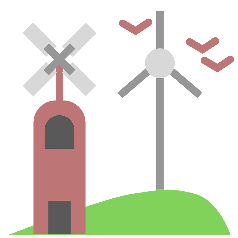 Windmill trees birds