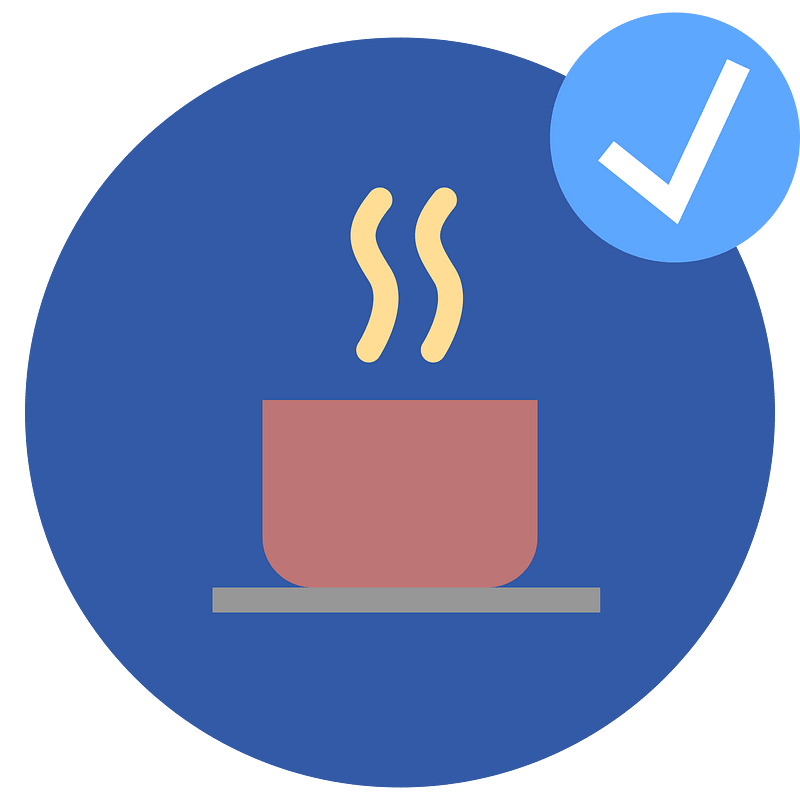 Blue coffe cup circle ok