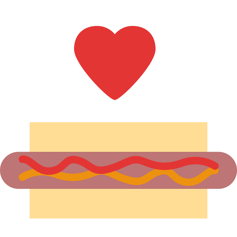 Heart hot dog