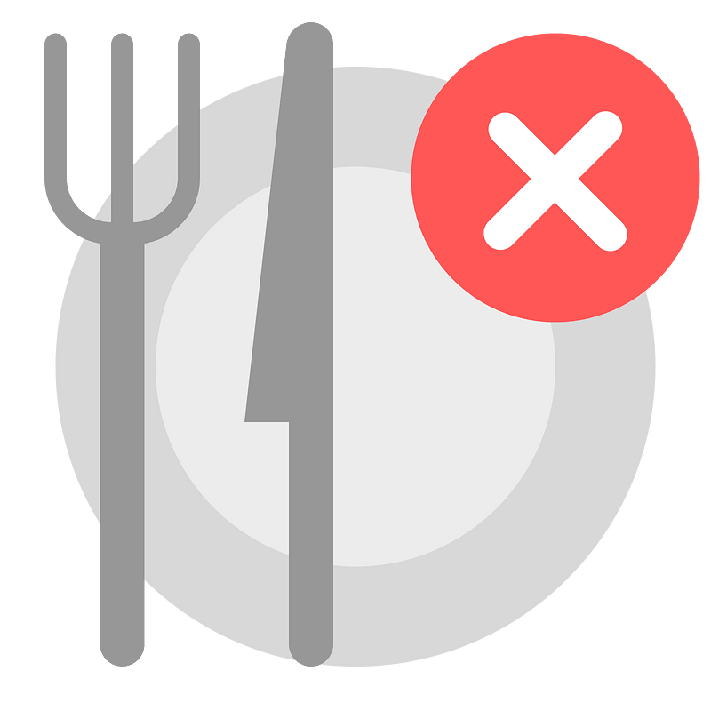 No plate and cutlery