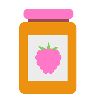 Orange blackberry jam jar