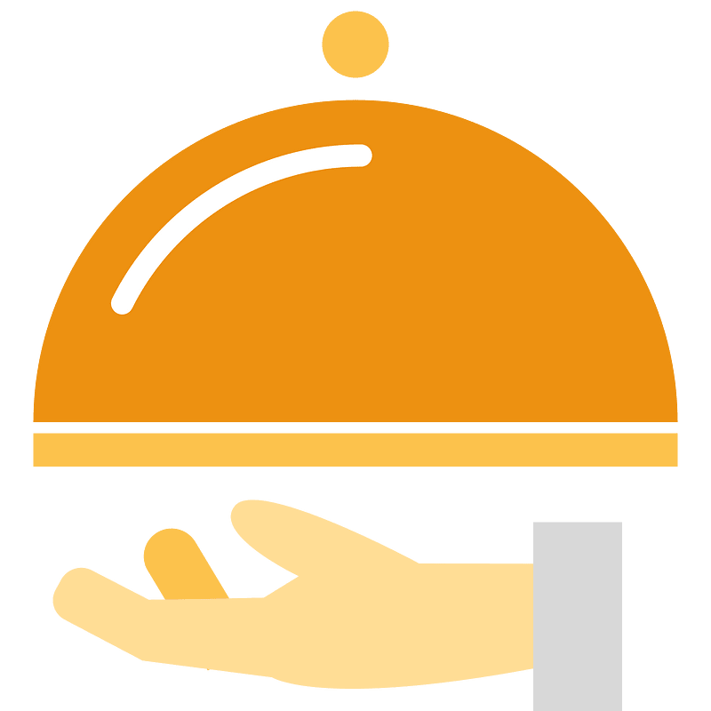 Orange dish and hand