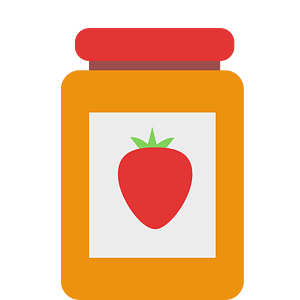 Strawberry jam jar