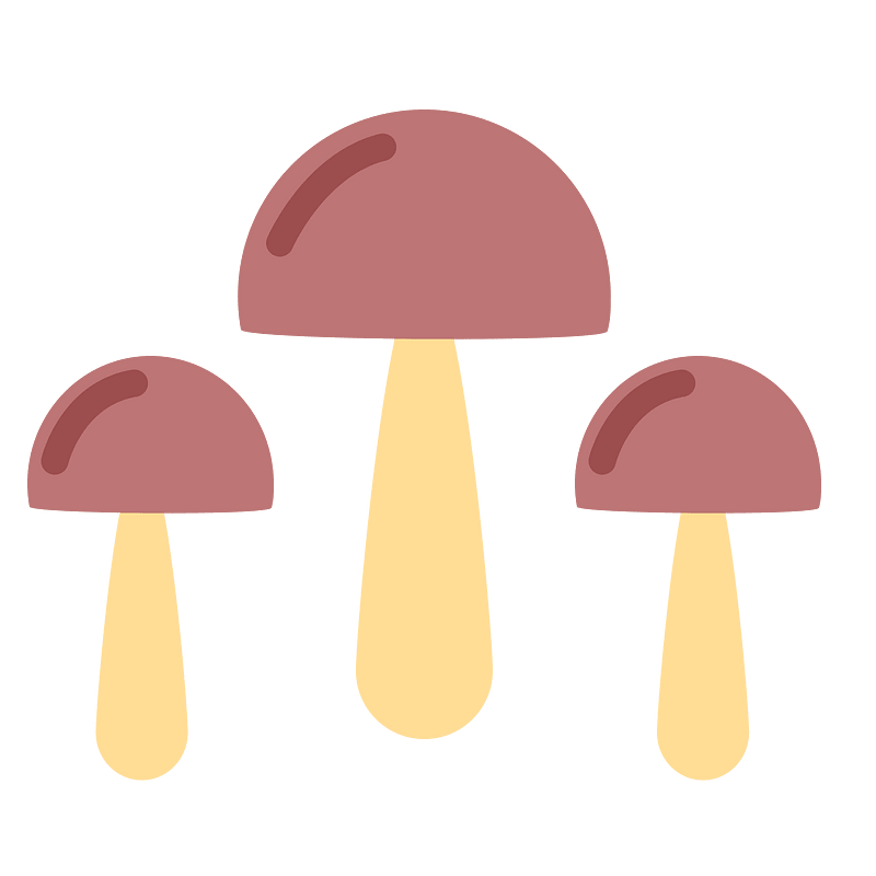 Three mushrooms