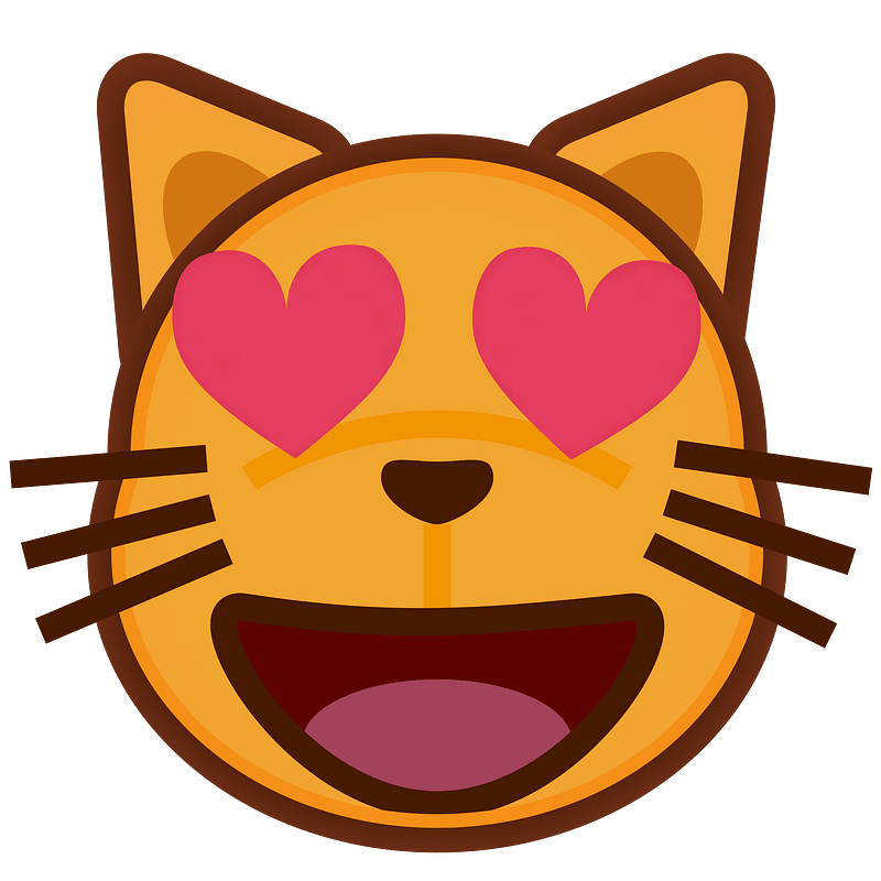 PEO-smiling cat face with heart shaped eyes