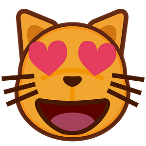 PEO-smiling cat face with heart shaped eyes