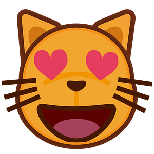 PEO-smiling cat face with heart shaped eyes