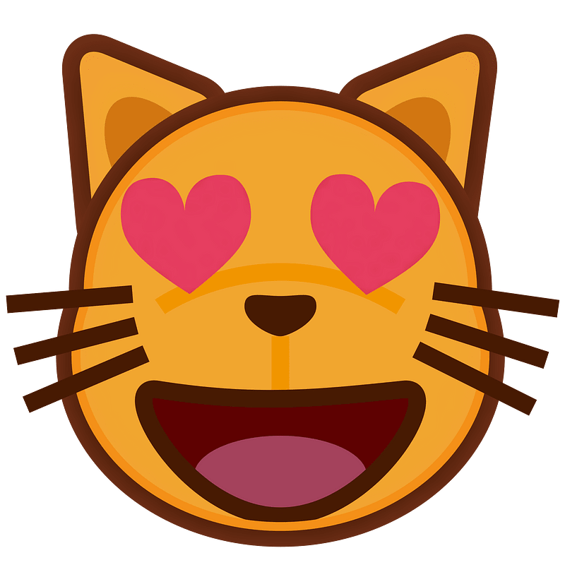 PEO-smiling cat face with heart shaped eyes