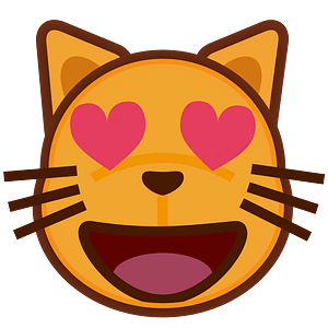 PEO-smiling cat face with heart shaped eyes
