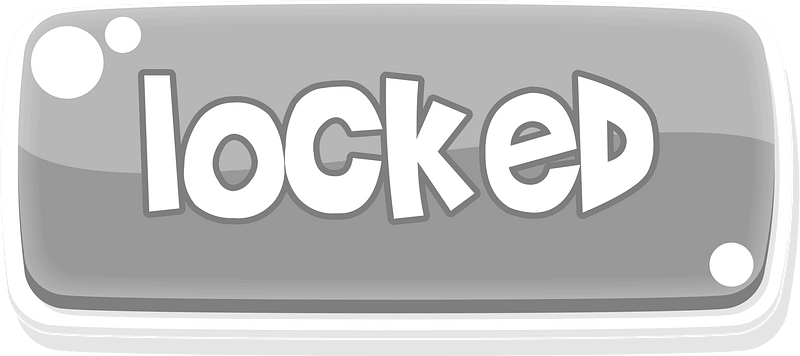 Flat grey locked button