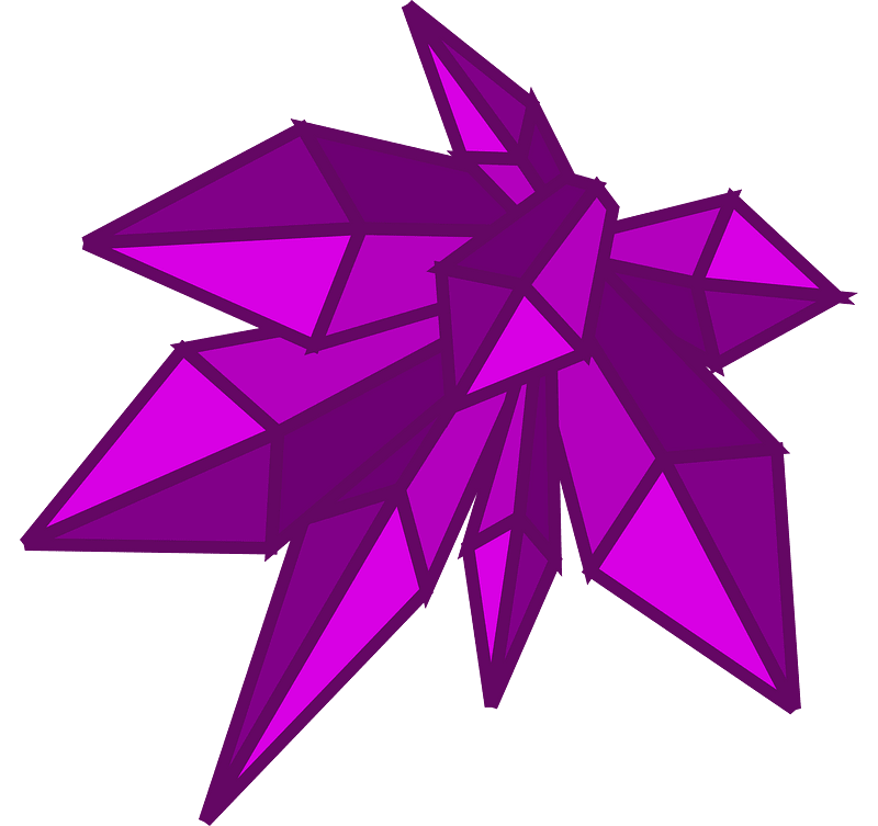 Many big purple crystals left