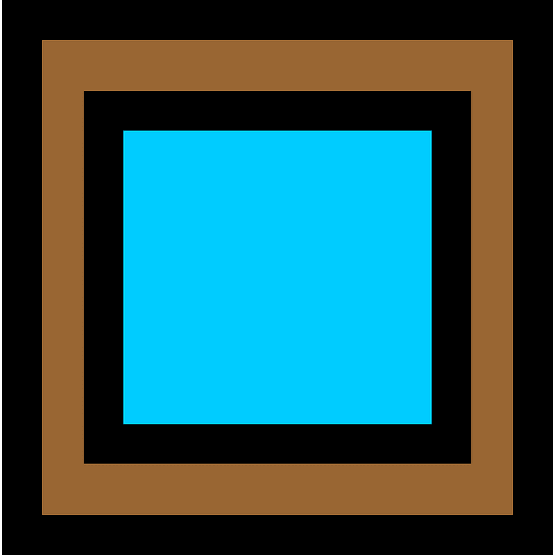 Square brown window