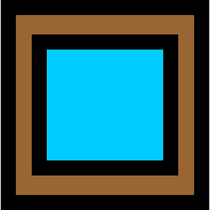 Square brown window