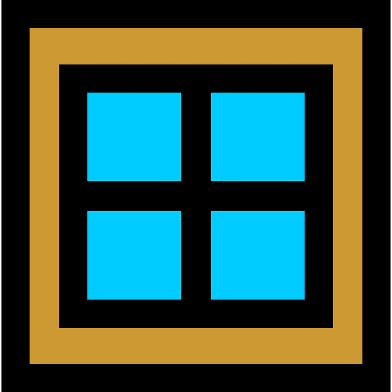 Square light brown window