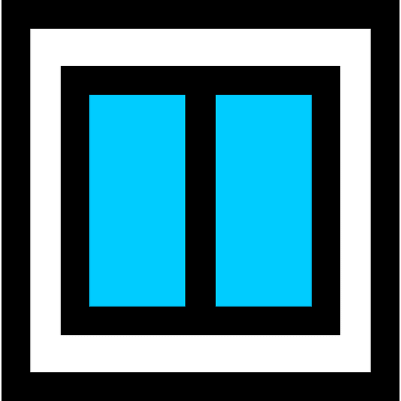 White square vertical double window