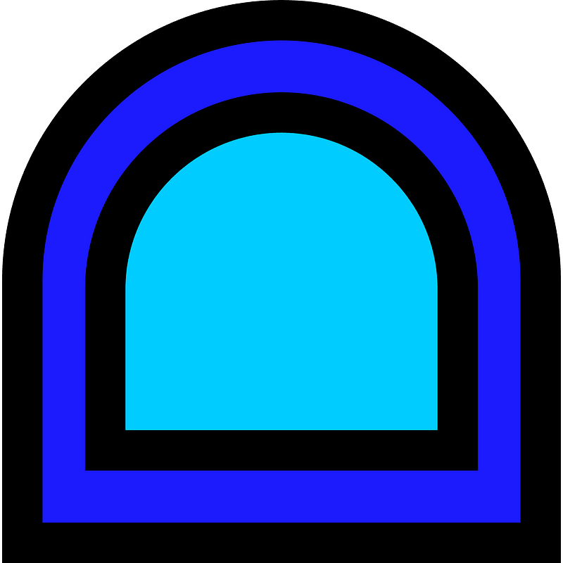 Blue rounded window