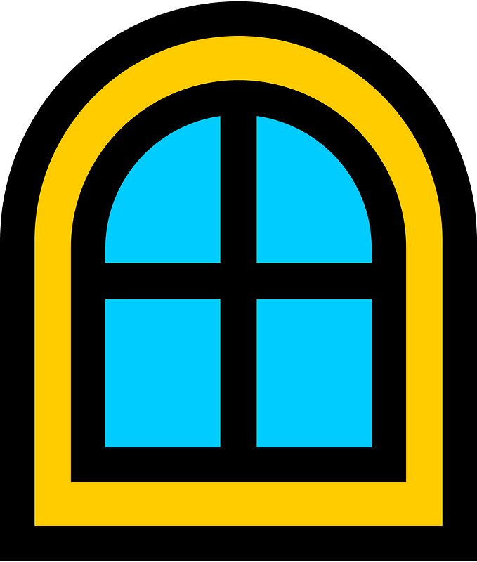 Yellow rounded window