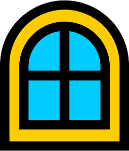 Yellow rounded window