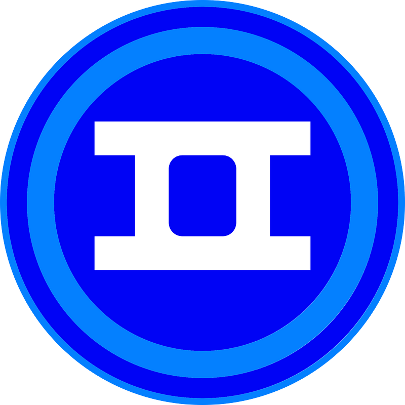 Round blue gemini zodiac