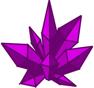 Many big purple crystals
