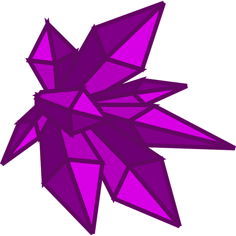 Many big purple crystals right