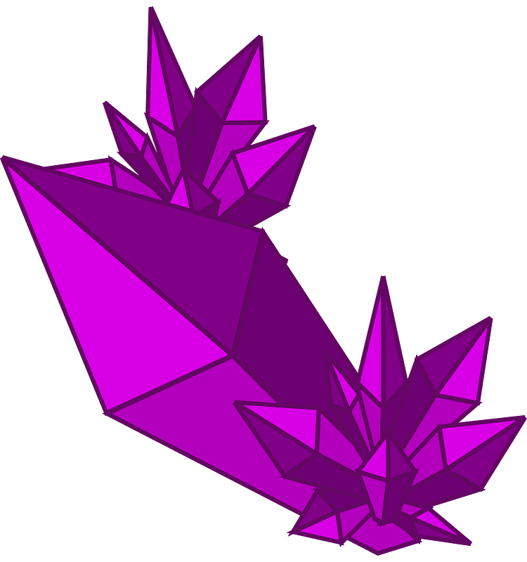 Many big purple crystals left